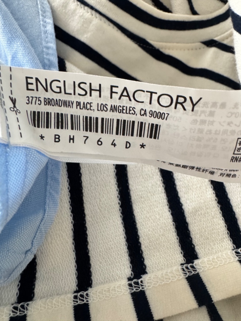 NWT English Factory Striped Knit Top Blue Poplin Dress Size S - Picture 6 of 7